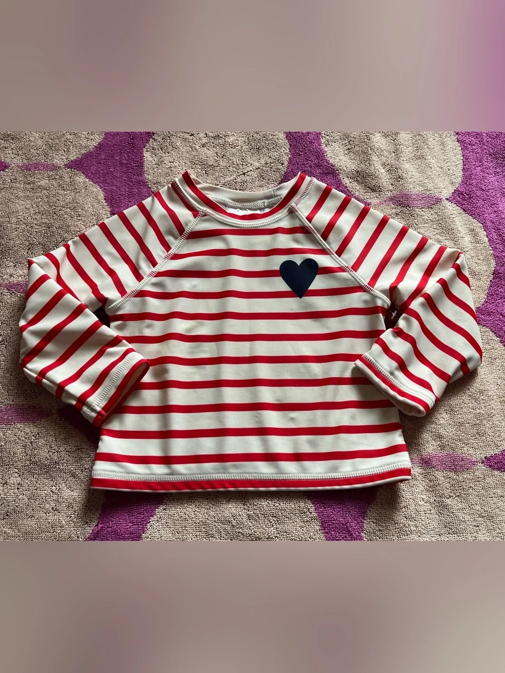 H&M Baby Girls Heart Stripe Rashguard
